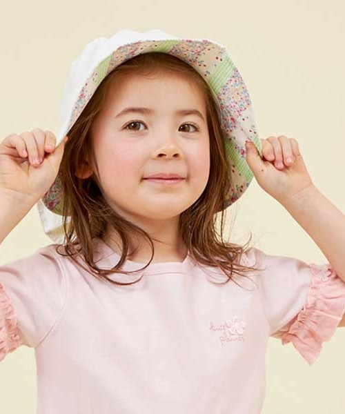 KP DECO(ケーピーデコ)の「リボン 日よけ付き帽子(S~L)(ハット・キッズ・ピンク/オフホワイト/パープル・SMALL/MEDIUM/LARGE)」の5枚目の写真
