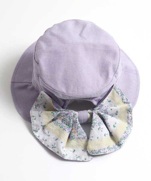 KP DECO(ケーピーデコ)の「リボン 日よけ付き帽子(S~L)(ハット・キッズ・ピンク/オフホワイト/パープル・SMALL/MEDIUM/LARGE)」の8枚目の写真