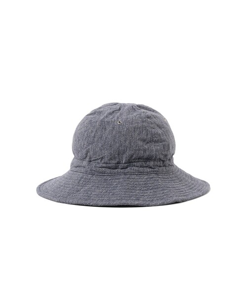 BEAMS BOY(ビームスボーイ)の「DECHO × BEAMS BOY / 別注 シャンブレー ハンターハット(ハット・レディース・ブラック/インディゴブルー・ONE SIZE)」の7枚目の写真