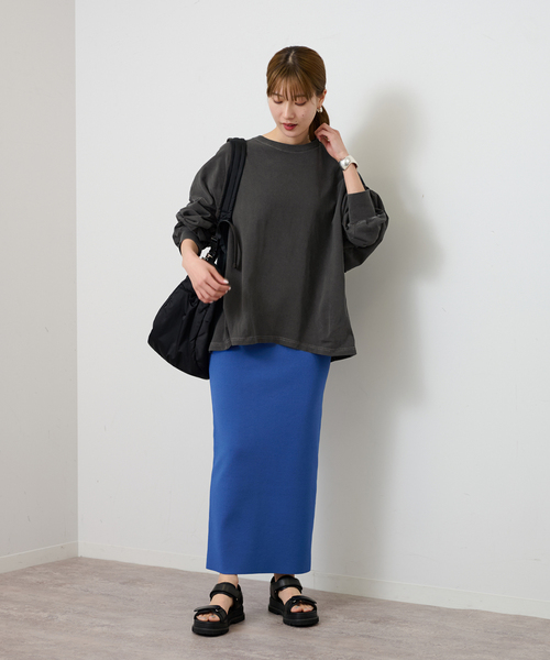 FRAMeWORK(フレームワーク)の「【mean machine age/ミーンマシーンエイジ】別注CROPPED LS TEE(Tシャツ/カットソー・レディース・チャコールグレー/ホワイト系その他・FREE)」の7枚目の写真