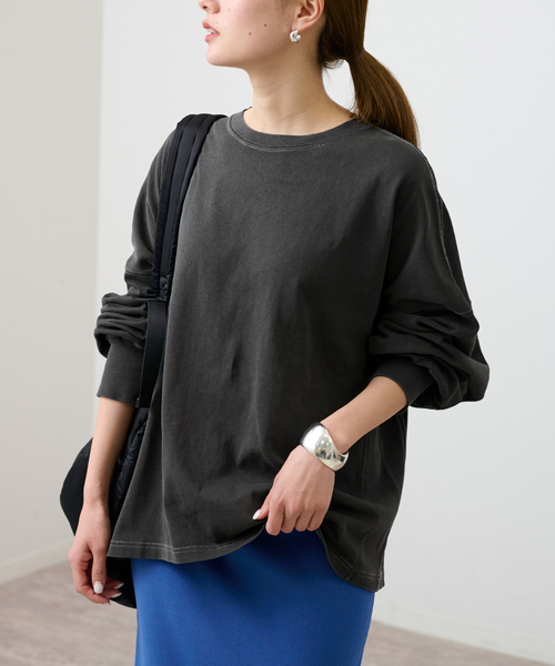 FRAMeWORK(フレームワーク)の「【mean machine age/ミーンマシーンエイジ】別注CROPPED LS TEE(Tシャツ/カットソー・レディース・チャコールグレー/ホワイト系その他・FREE)」の11枚目の写真