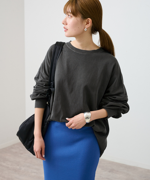 FRAMeWORK(フレームワーク)の「【mean machine age/ミーンマシーンエイジ】別注CROPPED LS TEE(Tシャツ/カットソー・レディース・チャコールグレー/ホワイト系その他・FREE)」の12枚目の写真