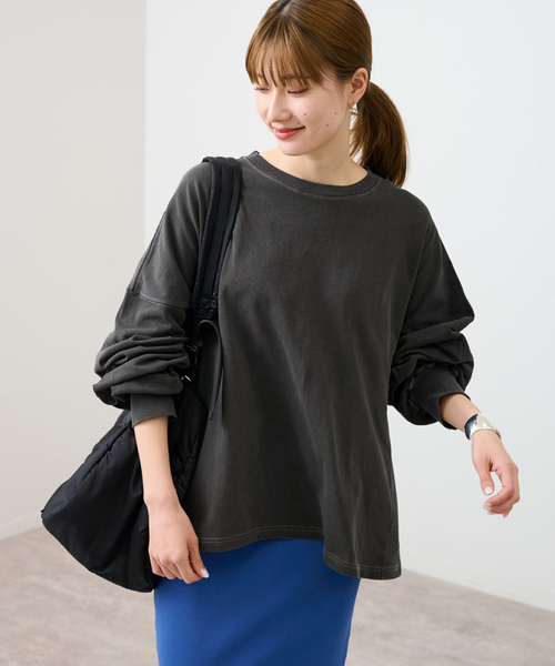 FRAMeWORK(フレームワーク)の「【mean machine age/ミーンマシーンエイジ】別注CROPPED LS TEE(Tシャツ/カットソー・レディース・チャコールグレー/ホワイト系その他・FREE)」の14枚目の写真
