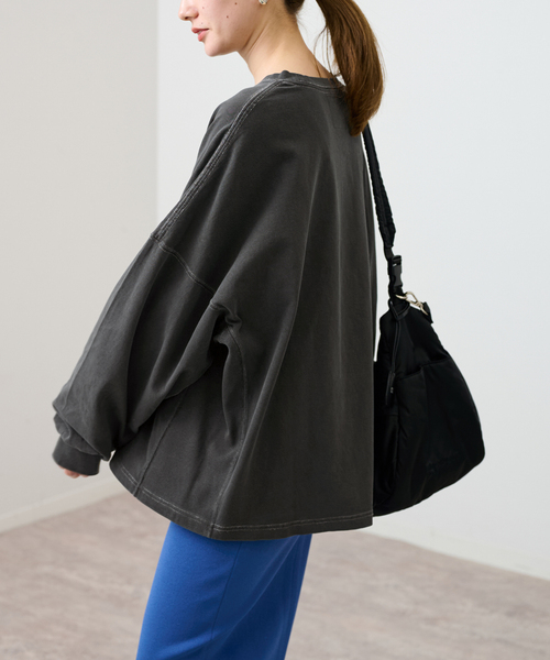 FRAMeWORK(フレームワーク)の「【mean machine age/ミーンマシーンエイジ】別注CROPPED LS TEE(Tシャツ/カットソー・レディース・チャコールグレー/ホワイト系その他・FREE)」の15枚目の写真