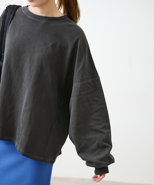 FRAMeWORK(フレームワーク)の「【mean machine age/ミーンマシーンエイジ】別注CROPPED LS TEE(Tシャツ/カットソー・レディース・チャコールグレー/ホワイト系その他・FREE)」の17枚目の写真