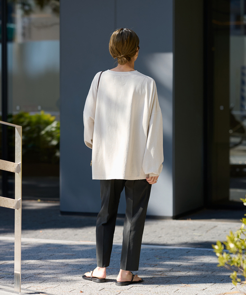FRAMeWORK(フレームワーク)の「【mean machine age/ミーンマシーンエイジ】別注CROPPED LS TEE(Tシャツ/カットソー・レディース・チャコールグレー/ホワイト系その他・FREE)」の22枚目の写真