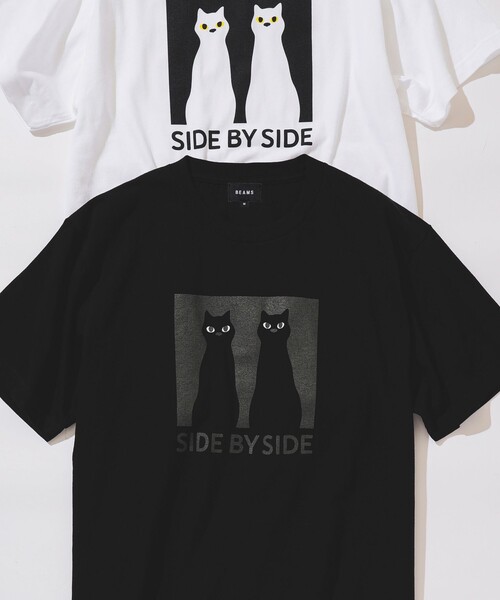 BEAMS T（ビームスティー）の「BEAMS / SIDE BY SIDE TEE（Tシャツ/カットソー・メンズ・ブラック/ホワイト・L/M/S/XL）」の2枚目の写真
