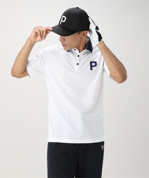 PUMA(プーマ)の「PUMA プーマ メンズ ゴルフ ストレッチ カノコ Pロゴ クレリック 半袖 ポロシャツ(ポロシャツ・メンズ・ダークネイビー/ホワイト/ホワイト系その他/ブラック・X-LARGE/XX-LARGE/SMALL/LARGE/MEDIUM)」の2枚目の写真