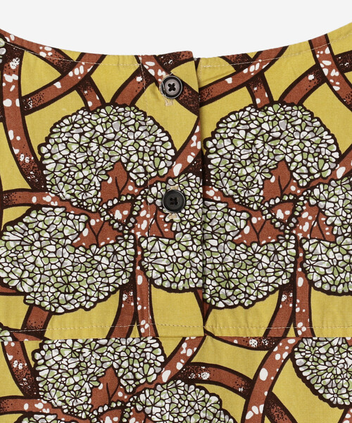 美品　LE GLAZIK バティック花柄ワンピース le Glazik バティック柄Vネックフレアワンピース - メルカリ