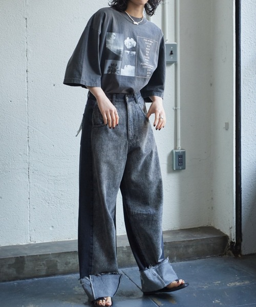 mici(ミチ)の「(mici)バレルデニムパンツ(デニムパンツ・レディース・ブラック/ブルー・SMALL/MEDIUM)」の3枚目の写真