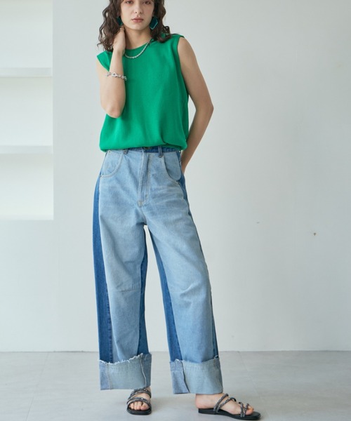 mici(ミチ)の「(mici)バレルデニムパンツ(デニムパンツ・レディース・ブラック/ブルー・SMALL/MEDIUM)」の7枚目の写真