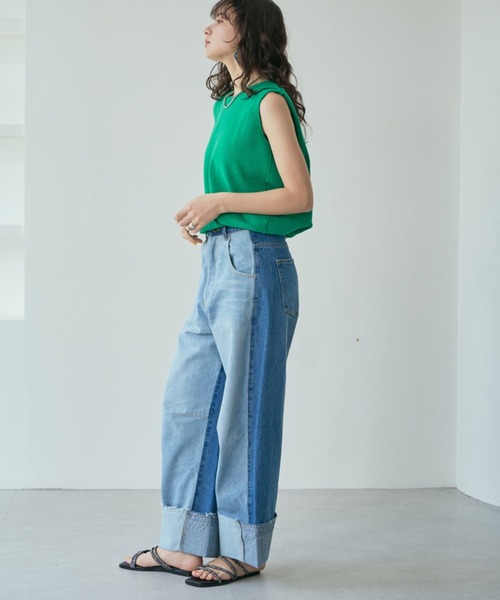 mici(ミチ)の「(mici)バレルデニムパンツ(デニムパンツ・レディース・ブラック/ブルー・SMALL/MEDIUM)」の8枚目の写真