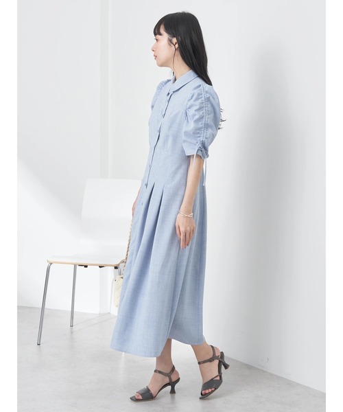 earth music&ecology（アースミュージックアンドエコロジー）の「袖ドロストシャツワンピース（シャツワンピース・レディース・ブルー/ベージュ・FREE）」の21枚目の写真