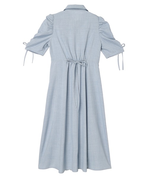 earth music&ecology（アースミュージックアンドエコロジー）の「袖ドロストシャツワンピース（シャツワンピース・レディース・ブルー/ベージュ・FREE）」の9枚目の写真