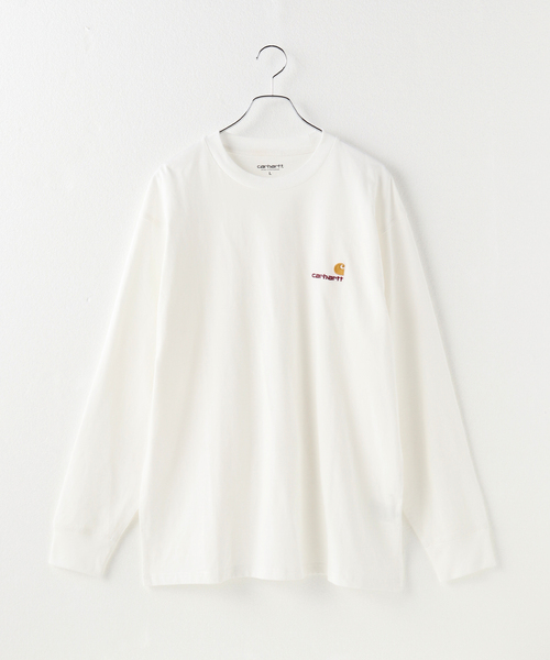Carhartt WIP(カーハートダブリューアイピー)の「【Carhartt/カーハート】 L/S AMERICAN SCRIPT T-SHIRT(Tシャツ/カットソー・メンズ・ホワイト・MEDIUM/LARGE)」の1枚目の写真