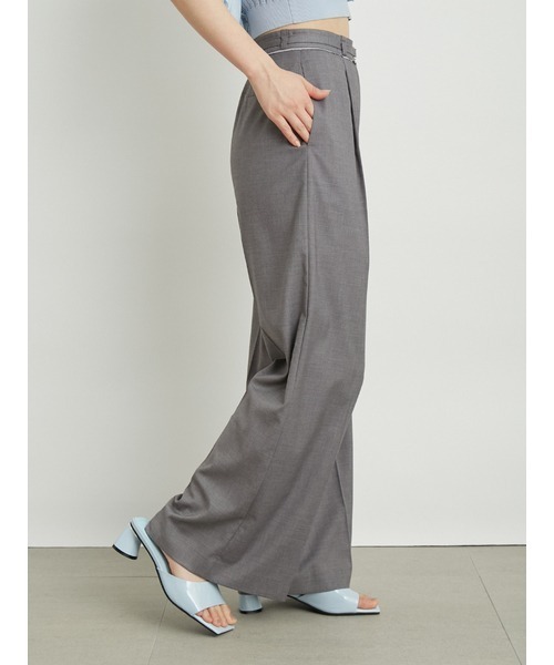 LILY BROWN（リリーブラウン）の「ツイルセンタープレスワイドパンツ（スラックス・レディース・グレー/ブラック/ピンク・1/0）」の15枚目の写真