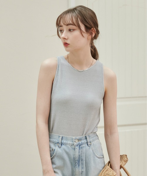 セール】ラメ アメスリ カップイン タンクトップ（タンクトップ