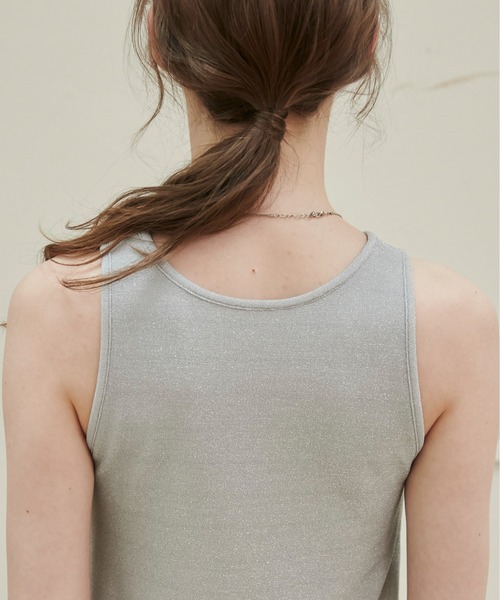 ANGIE（アンジー）の「ラメ アメスリ カップイン タンクトップ（タンクトップ・レディース・ライトグレー/ブラック/シルバー・FREE）」の15枚目の写真