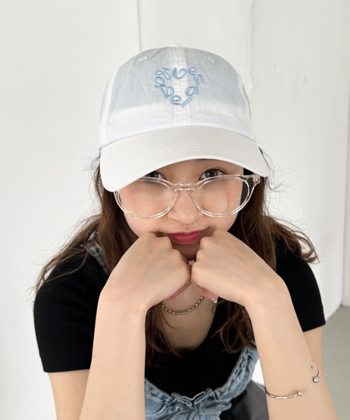 CLEA（クレア）の「ハートサークルロゴ刺繍ナイロンキャップ（キャップ・レディース・ネイビー/ベージュ/ブラック/ホワイト・FREE）」の6枚目の写真
