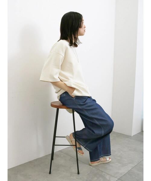 Samansa Mos2 blue（サマンサモスモスブルー）の「【ふっくらクッション】2wayフラットサンダル（ドレスシューズ・レディース・イエロー/ブラック/シルバー・L/M）」の21枚目の写真