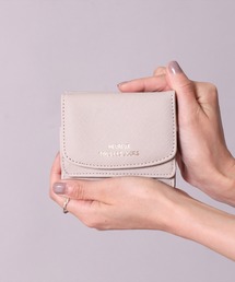 三つ折り財布 ベージュとグレーのツイード Neutral Gray/アイリス 三つ折り財布 -薄くて使いやすい、当店限定の