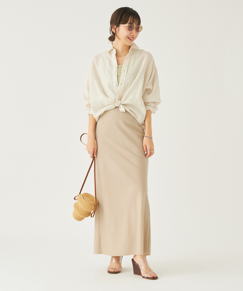 plage(プラージュ)の「Linen Short シャツ(シャツ/ブラウス・レディース・ピンク系その他/ブラック/ベージュ/サックスブルー・FREE)」の6枚目の写真