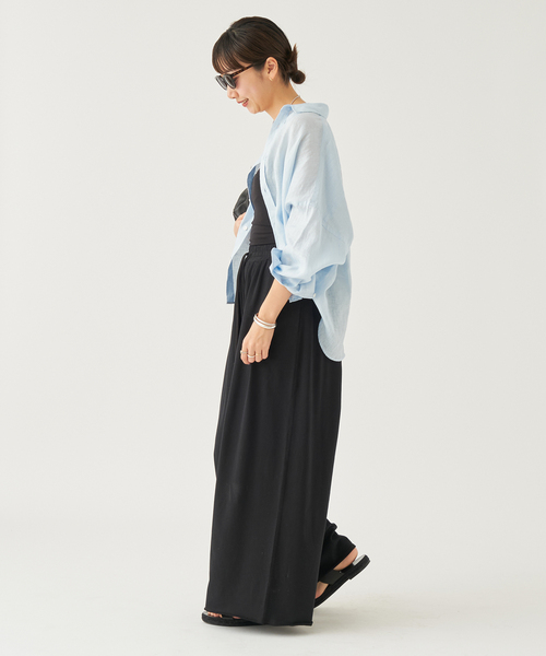 plage(プラージュ)の「Linen Short シャツ(シャツ/ブラウス・レディース・ピンク系その他/ブラック/ベージュ/サックスブルー・FREE)」の12枚目の写真