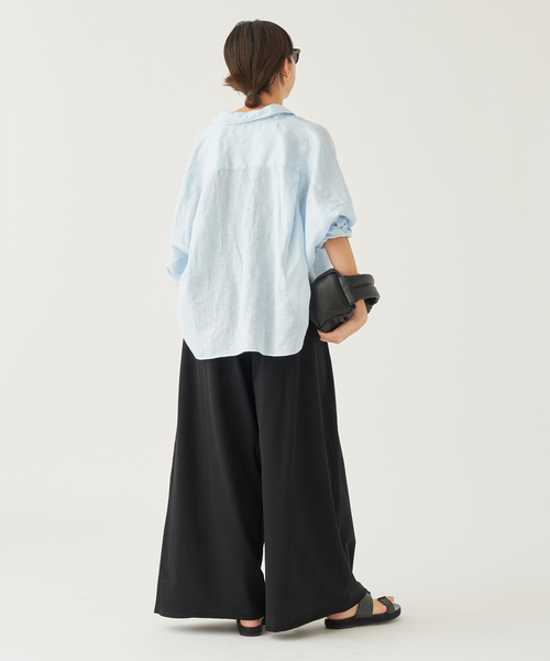 plage(プラージュ)の「Linen Short シャツ(シャツ/ブラウス・レディース・ピンク系その他/ブラック/ベージュ/サックスブルー・FREE)」の16枚目の写真