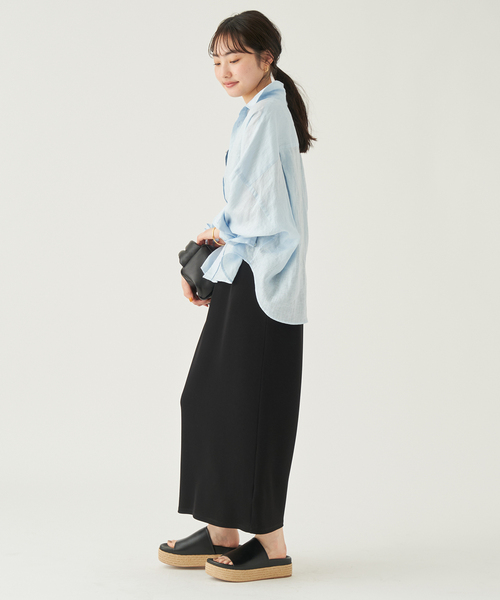 plage(プラージュ)の「Linen Short シャツ(シャツ/ブラウス・レディース・ピンク系その他/ブラック/ベージュ/サックスブルー・FREE)」の18枚目の写真