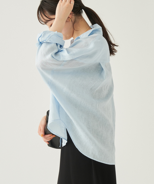 plage(プラージュ)の「Linen Short シャツ(シャツ/ブラウス・レディース・ピンク系その他/ブラック/ベージュ/サックスブルー・FREE)」の19枚目の写真