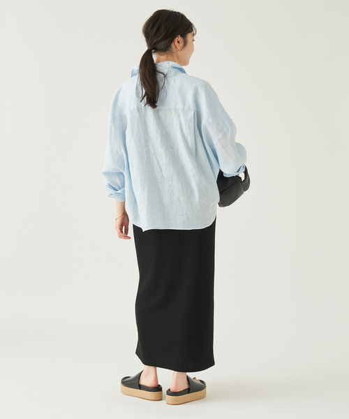 plage(プラージュ)の「Linen Short シャツ(シャツ/ブラウス・レディース・ピンク系その他/ブラック/ベージュ/サックスブルー・FREE)」の21枚目の写真