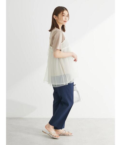 Green　Parks（グリーンパークス）の「リバーシブルチュールビスチェ（キャミソール・レディース・グレー/アイボリー/ブラック・FREE）」の10枚目の写真