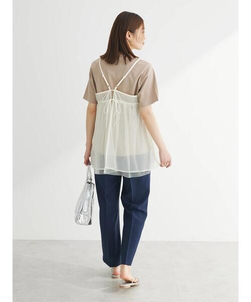 Green　Parks（グリーンパークス）の「リバーシブルチュールビスチェ（キャミソール・レディース・グレー/アイボリー/ブラック・FREE）」の11枚目の写真