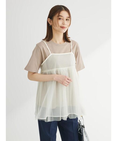 Green　Parks（グリーンパークス）の「リバーシブルチュールビスチェ（キャミソール・レディース・グレー/アイボリー/ブラック・FREE）」の13枚目の写真