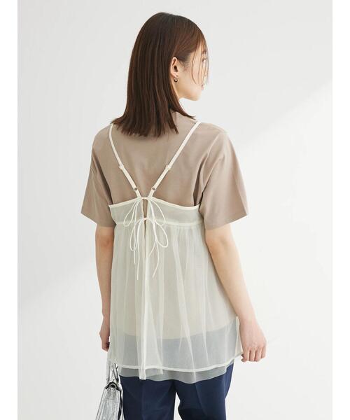 Green　Parks（グリーンパークス）の「リバーシブルチュールビスチェ（キャミソール・レディース・グレー/アイボリー/ブラック・FREE）」の15枚目の写真