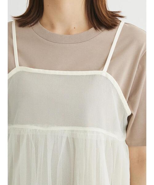 Green　Parks（グリーンパークス）の「リバーシブルチュールビスチェ（キャミソール・レディース・グレー/アイボリー/ブラック・FREE）」の16枚目の写真