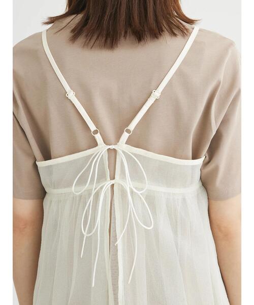 Green　Parks（グリーンパークス）の「リバーシブルチュールビスチェ（キャミソール・レディース・グレー/アイボリー/ブラック・FREE）」の17枚目の写真