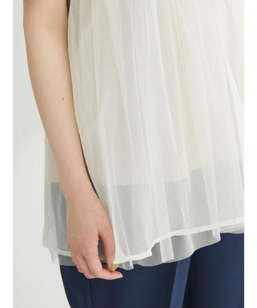 Green　Parks（グリーンパークス）の「リバーシブルチュールビスチェ（キャミソール・レディース・グレー/アイボリー/ブラック・FREE）」の18枚目の写真