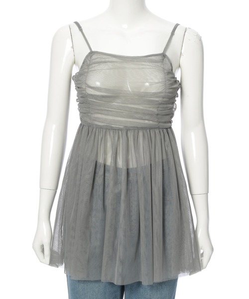 fifth(フィフス)の「チュールキャミトップス(キャミソール・レディース・ブラック/グレー・M)」の15枚目の写真