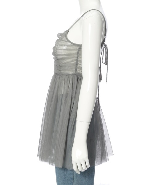 fifth(フィフス)の「チュールキャミトップス(キャミソール・レディース・ブラック/グレー・M)」の16枚目の写真