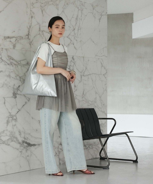 fifth(フィフス)の「チュールキャミトップス(キャミソール・レディース・ブラック/グレー・M)」の18枚目の写真