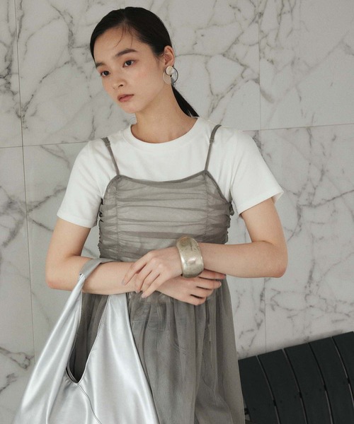 fifth(フィフス)の「チュールキャミトップス(キャミソール・レディース・ブラック/グレー・M)」の21枚目の写真