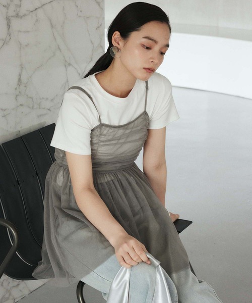 fifth(フィフス)の「チュールキャミトップス(キャミソール・レディース・ブラック/グレー・M)」の11枚目の写真