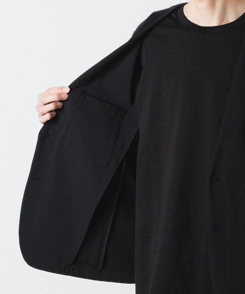 ATTACHMENT(アタッチメント)の「NY/CO ストレッチジャージー カラーレスジャケット / NY/CO STRETCH JERSEY COLLARLESS JACKET(ノーカラージャケット・メンズ・ブラック/ダークグレー・1/2/3/4)」の9枚目の写真
