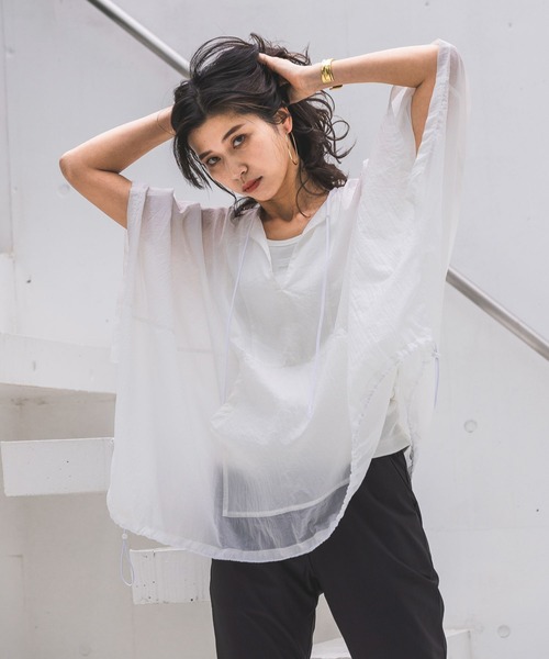 ブラウス シャツ 「HEREIAM」撥水／フォグシアースモックブラウス レディース セール】【HEREIAM】撥水／フォグシアースモックブラウス