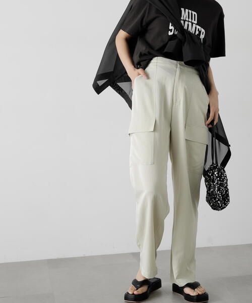 N.(N. Natural Beauty Basic)(エヌエヌナチュラルビューティーベーシック)の「◆ツイルテーパーカーゴパンツ(カーゴパンツ・レディース・ベージュ/ピンク・MEDIUM)」の8枚目の写真