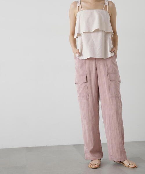 N.(N. Natural Beauty Basic)(エヌエヌナチュラルビューティーベーシック)の「◆ツイルテーパーカーゴパンツ(カーゴパンツ・レディース・ベージュ/ピンク・MEDIUM)」の11枚目の写真