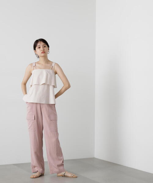 N.(N. Natural Beauty Basic)(エヌエヌナチュラルビューティーベーシック)の「◆ツイルテーパーカーゴパンツ(カーゴパンツ・レディース・ベージュ/ピンク・MEDIUM)」の13枚目の写真