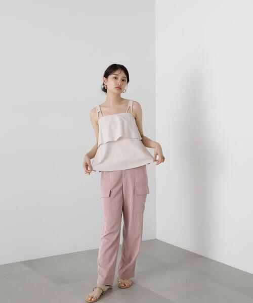 N.(N. Natural Beauty Basic)(エヌエヌナチュラルビューティーベーシック)の「◆ツイルテーパーカーゴパンツ(カーゴパンツ・レディース・ベージュ/ピンク・MEDIUM)」の14枚目の写真