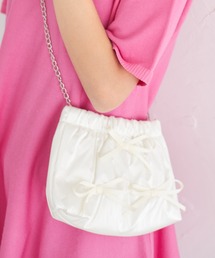 【ZOZO限定】リボン付きメタリックショルダーバッグ